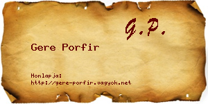 Gere Porfir névjegykártya
